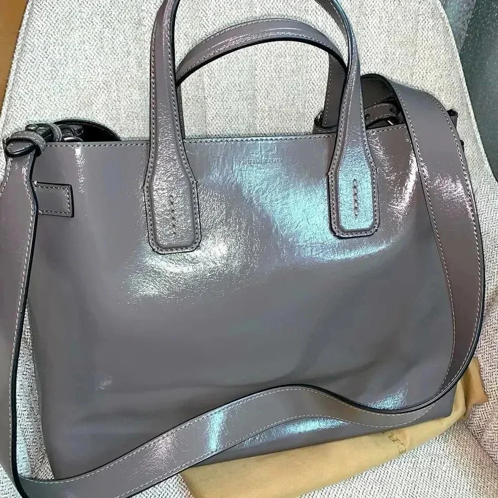 Burberry Patent Gray Leather‎ Tote